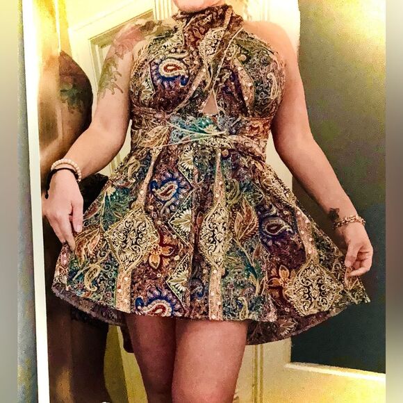 Paisley Halter Neck Romper/Dress - Picture 4 of 8